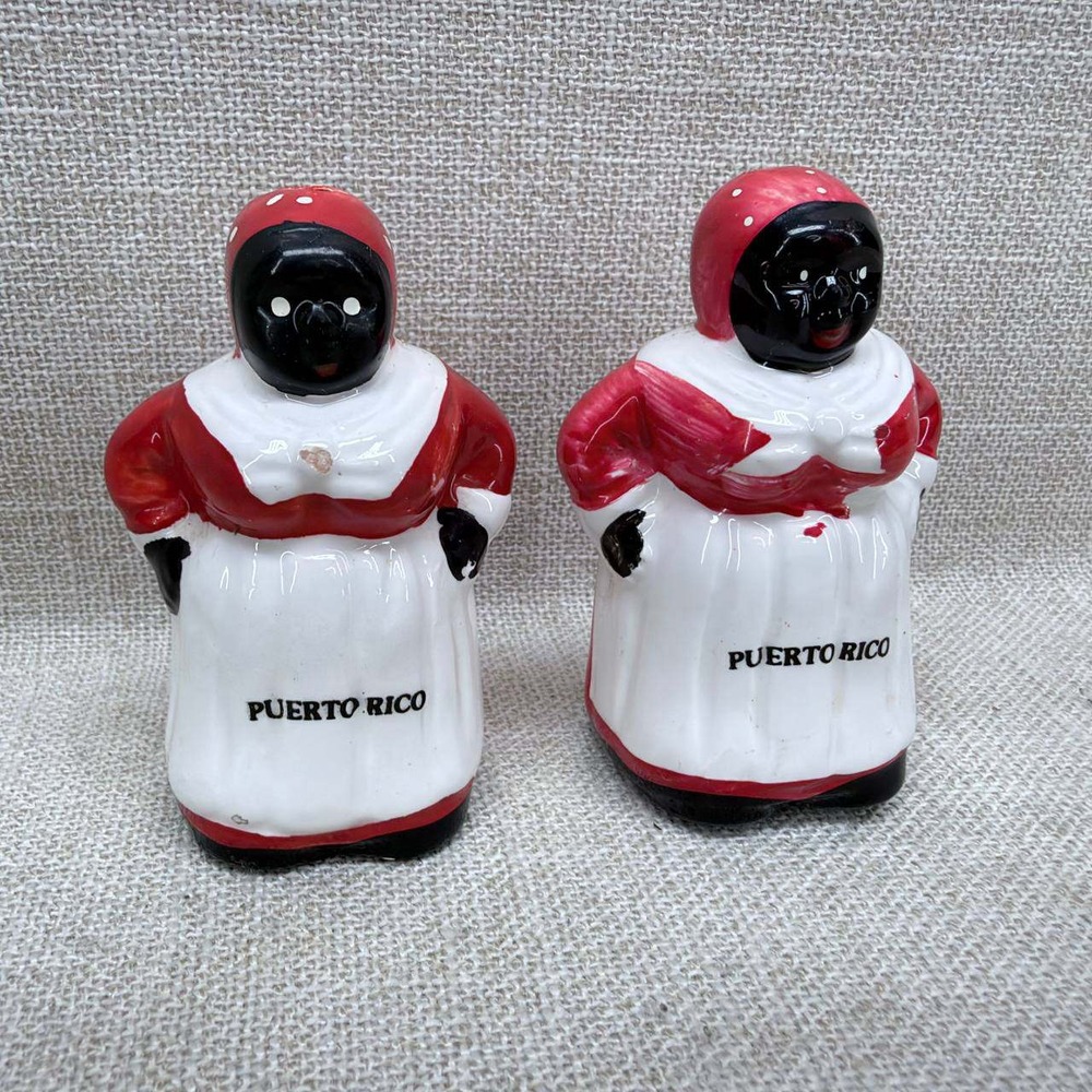 Vintage Puerto Rico Souvenir Salt and Pepper Shakers A.I. Japan Ceramic Red